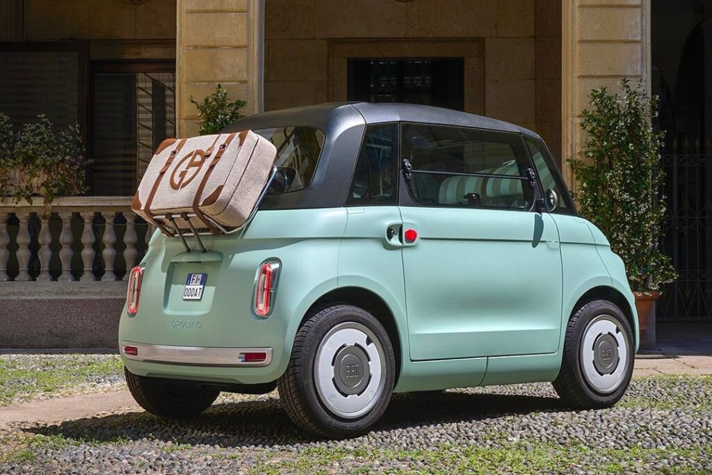 Photo of the Topolino, a modern interpretation of the two-seater Fiat 500 that graced Europe’s urban roads for much of the 20th century.